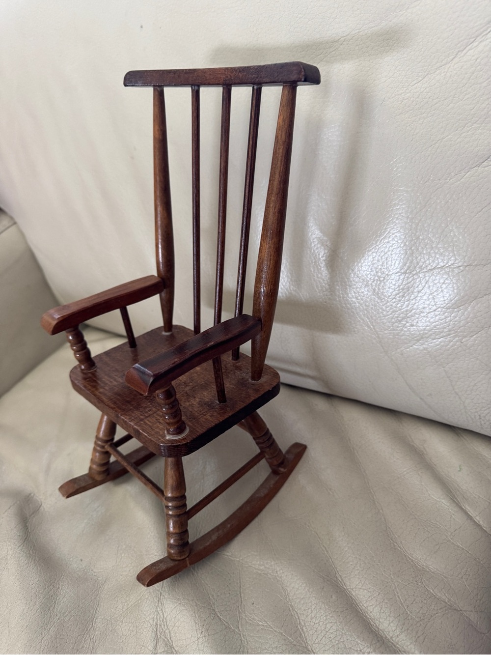 Vintage Wooden Mini Doll Rocking Chair